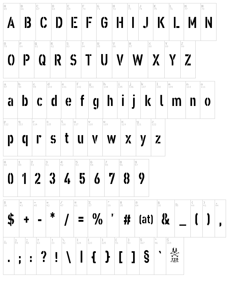 XXII Army font map